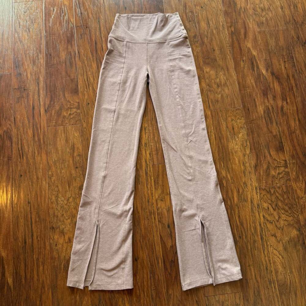 Beyond Yoga Spacedye Make The Cut Split Ankle Flare Pants Heather Oatmeal Small